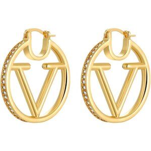 18K Gold Letter Earrings Women Dangle Cubic Zirconia Gift for Any Occasion